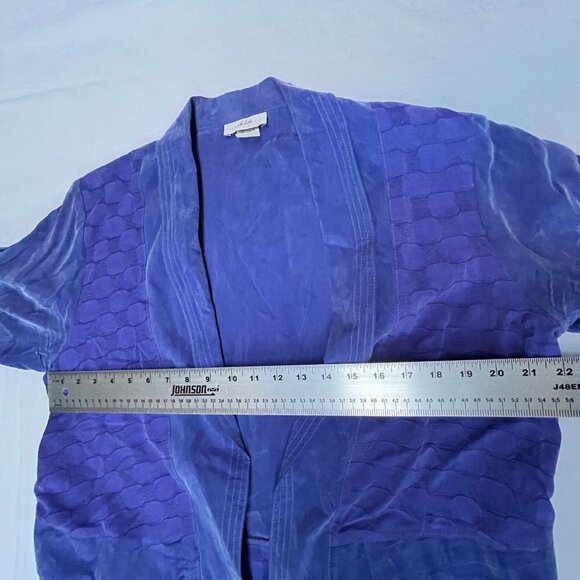 IC Collections Womens Medium Silk Open Front Cardigan Jacket Purple Lightweight - Picture 6 of 8